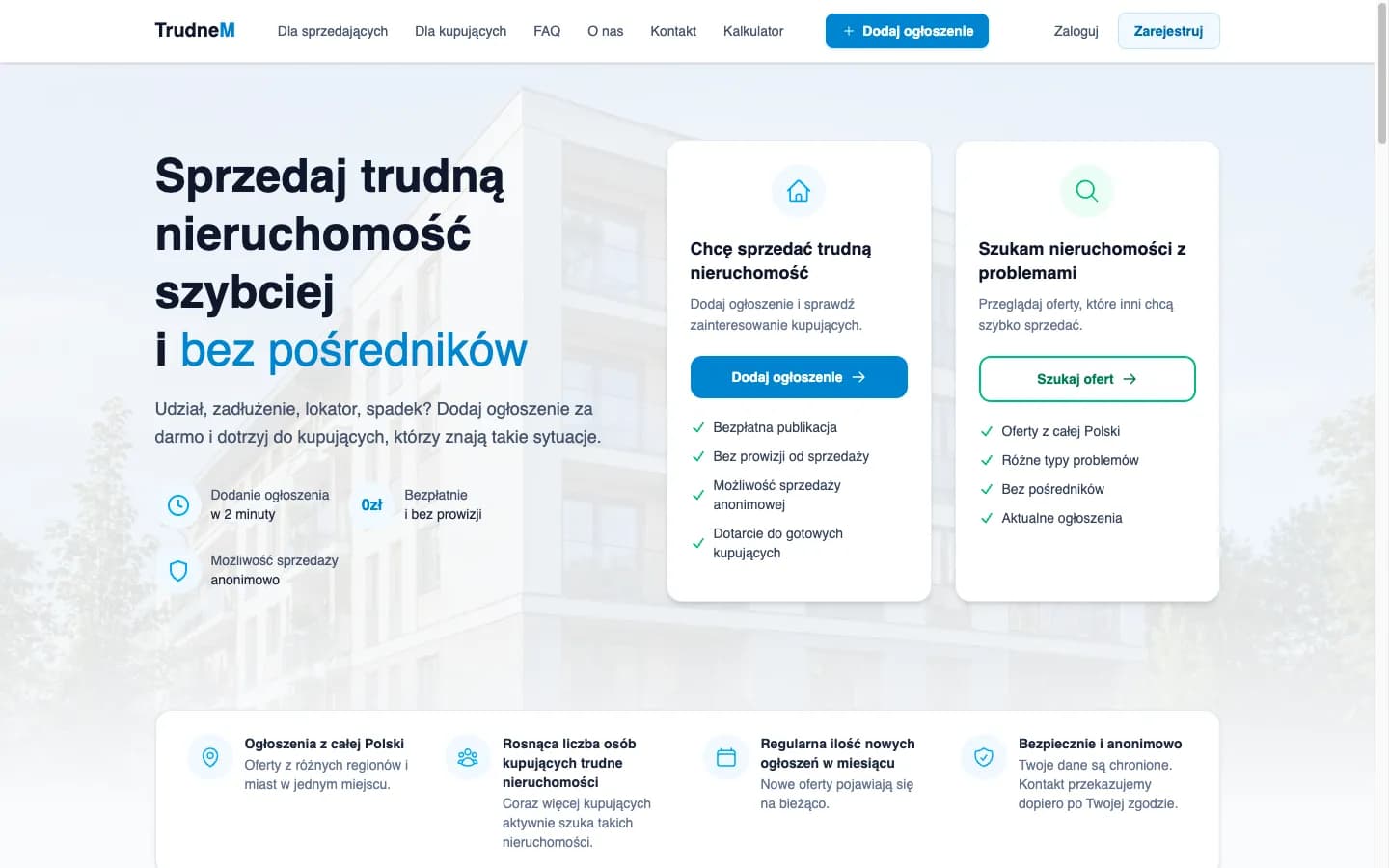 TrudneM — a classifieds portal for distressed real estate